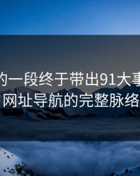 被忽略的一段终于带出91大事件和91网址导航的完整脉络