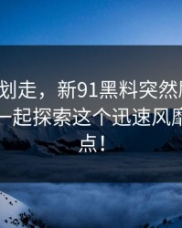别急着划走，新91黑料突然刷屏了！让我们一起探索这个迅速风靡的新热点！