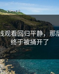 91网在线观看回归平静，那层窗户纸终于被捅开了