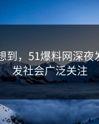 谁都没想到，51爆料网深夜发酵，引发社会广泛关注