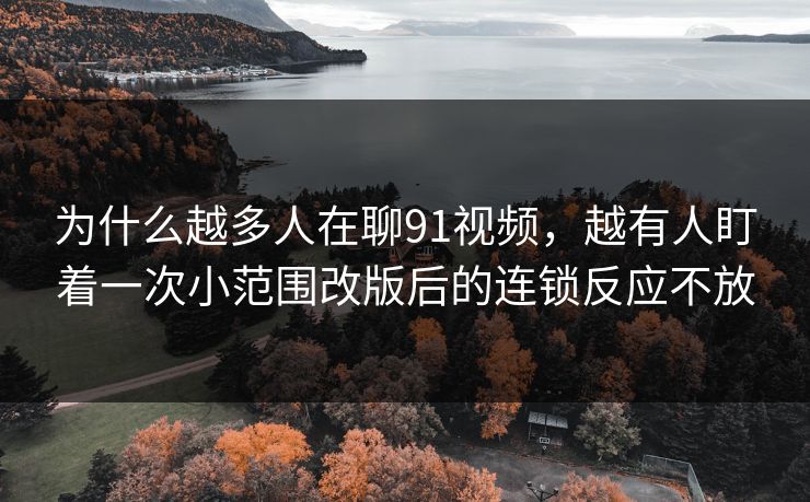 为什么越多人在聊91视频，越有人盯着一次小范围改版后的连锁反应不放