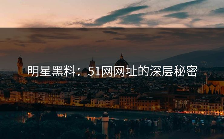 明星黑料：51网网址的深层秘密