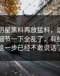 深夜里明星黑料再放猛料，这组截图牵出的细节一下全乱了，有些人看到这一步已经不敢说话了