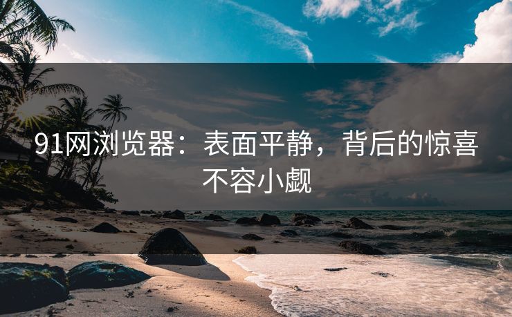 91网浏览器：表面平静，背后的惊喜不容小觑