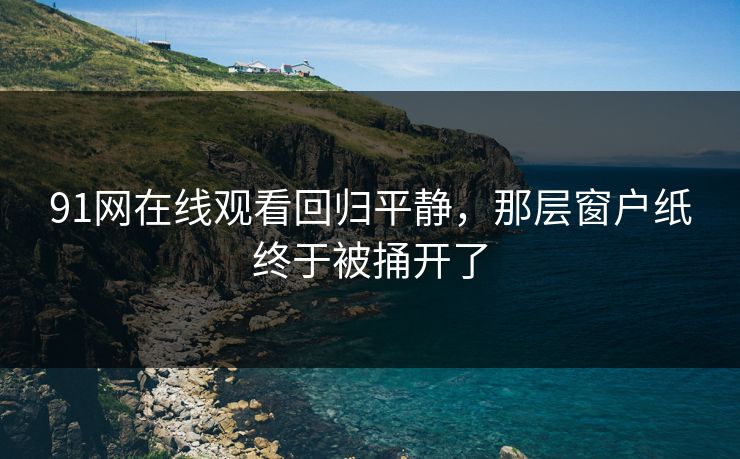 91网在线观看回归平静，那层窗户纸终于被捅开了