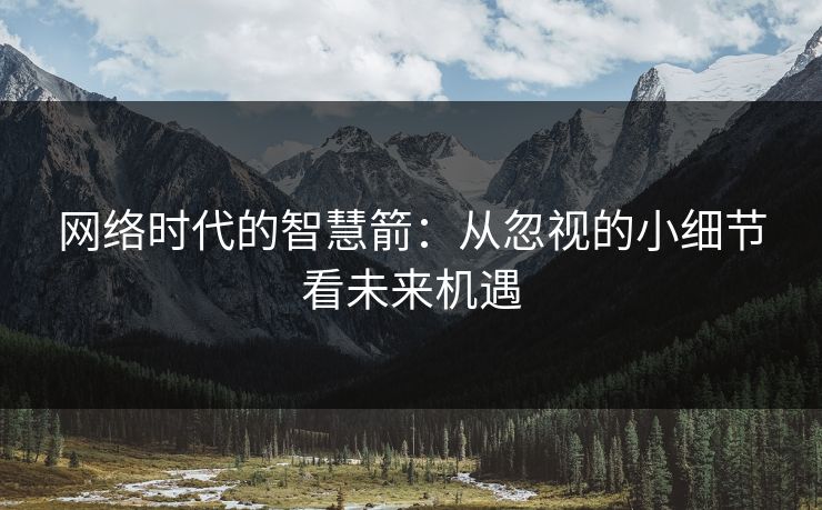 网络时代的智慧箭：从忽视的小细节看未来机遇