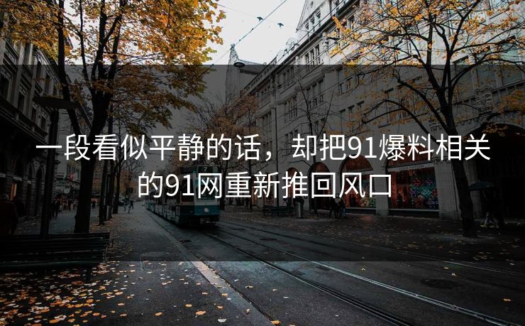 一段看似平静的话，却把91爆料相关的91网重新推回风口